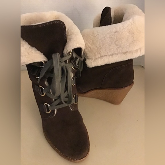 Cole Haan women brown suede waterproof boots US 7 - Picture 4 of 12